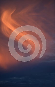 Beautiful stormy sunset sky. Cloudy abstract background