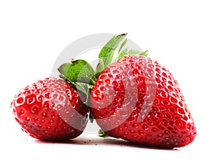 Beautiful strawberries on white