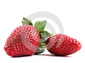 Beautiful strawberries on white