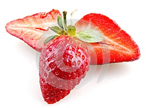Beautiful strawberries on white