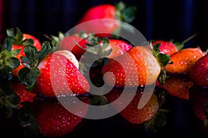 Beautiful Strawberry in black background