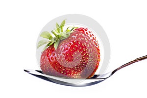 Beautiful strawberry dessert on white background