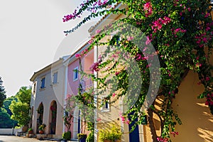 Beautiful street of Assos Kefalonia, Ionian islands, Greece