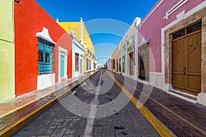 Beautiful Street in Campeche, Mexico photo