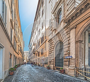 Beautiful street in downtown Rome