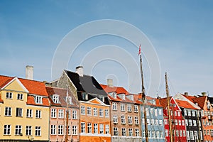 Beautiful street of Nyhavn in Denmark