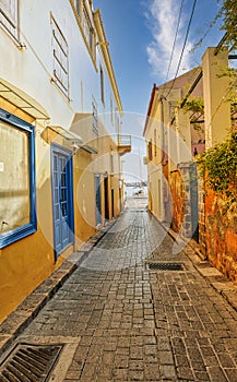 Beautiful streets in Aegina port