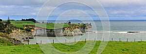 Beautiful stretch of White Cliffs along North Taranaki Bight in New Zealand photo