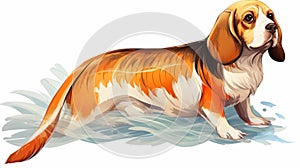Beautiful Striped Beagle With Large Fins And Tail