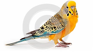 Beautiful Striped Budgerigar With Large Fins And Tail