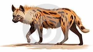 Beautiful Striped Hyena With Large Fins And Tail