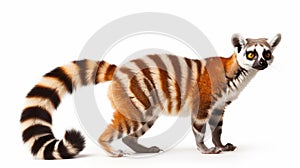 Beautiful Striped Lemur With Large Fins And Tail