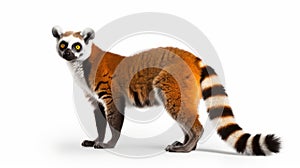 Beautiful Striped Lemur With Large Fins And Tail