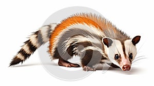 Beautiful Striped Opossum With Large Fins And Tail