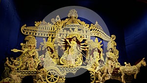 A beautiful structured goddes of power Maa Durga during festive season in India