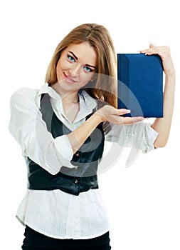 Beautiful student girl with book