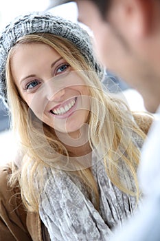 Beautiful student girl with schoolmate photo