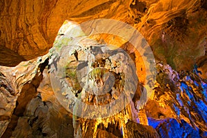 Beautiful Stunning formation of stalagmites and stalactites of Caves