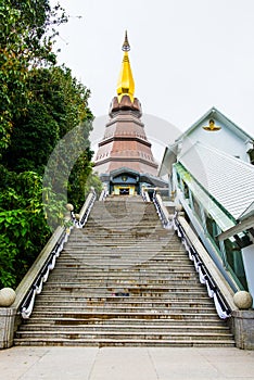 Beautiful stupa on mountain at Doi Inthanon national park