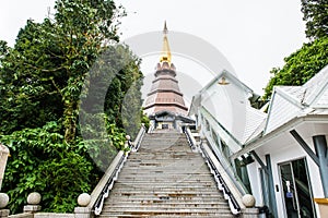 Beautiful stupa on mountain at Doi Inthanon national park