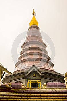 Beautiful stupa on mountain at Doi Inthanon national park