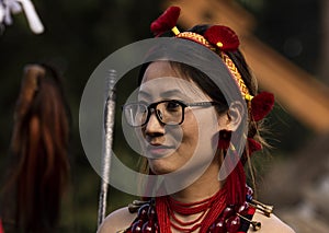 A SUMI LADY IN HORNBILL FESTIVAL IN NAGALAND INDIA