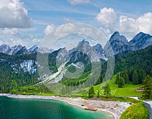 Beautiful summer Alpine lake Gosausee view, Austria