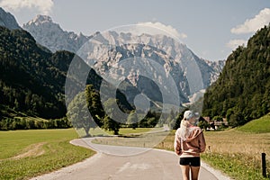 Beautiful summer alpine landscape. Logar valley or Logarska dolina, Kamnik Savinja Alps, Slovenia, Europe.