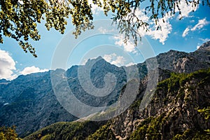 Beautiful summer alpine landscape. Logar valley or Logarska dolina, Kamnik Savinja Alps, Slovenia, Europe.