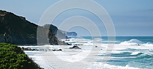 Beautiful summer beach at the algarve coast in portugal