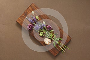 A beautiful summer bouquet, wildflowers, wild onions, Veronica l