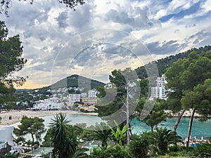 Beautiful summer evening in Cala Llonga, Ibiza