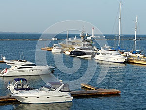A beautiful summer evening in a port of Odesa