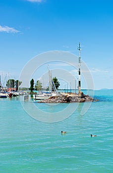 Beautiful summer lake landscape with turquoise water