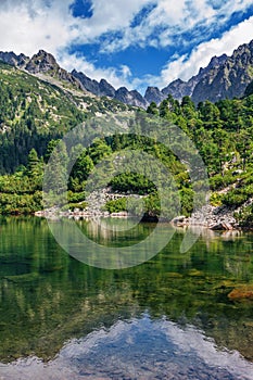 Krásna letná krajina Vysokých Tatier, Slovensko - Popradské pleso