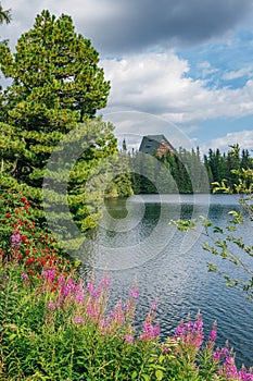 Beautiful summer landscape of High Tatras, Slovakia - Strebske Lake