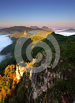 Beautiful summer landscape with inversion photo