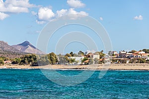 Beautiful summer landscape of sea coast in Crete island, Greece