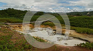 Beautiful summer landscape in the Uzon Caldera. Kronotsky Nature Reserve