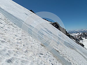 Mountaineering to the top of weisseespitze from kaunertal photo