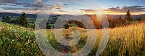 Beautiful summer panoramic landscape in mountains - Pieniny / Ta