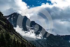 Beautiful summer scenery in otztal alps in austria