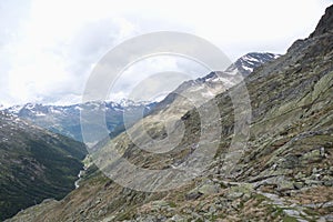 Beautiful summer scenery in otztal alps in austria