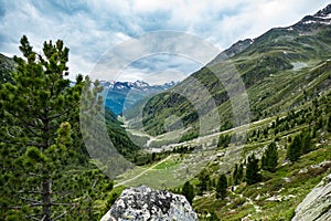 Beautiful summer scenery in otztal alps in austria