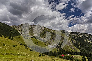 Beautiful summer scenery in the Transylvanian Alps