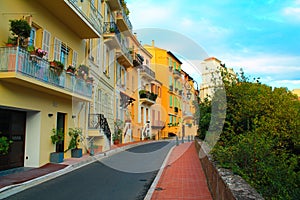 Beautiful summer street in Monaco
