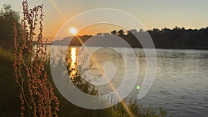 a beautiful summer sunset over the Berezina river