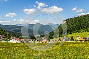 Beautiful summer view on Mala Fatra mountain from Komjatna, Slovakia