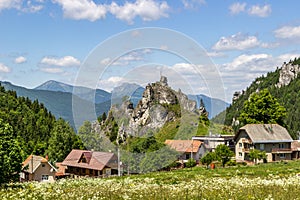 Beautiful summer view on Mala Fatra mountains from Komjatna, Slovakia