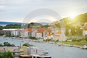 Beautiful summer view on Omis town.